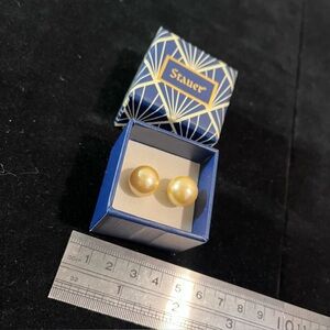 Stauer Golden Pearl  Earrings 12mm